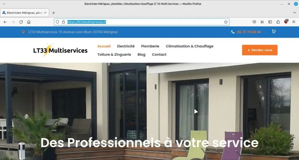 Exemple de site internet réalisé pour LT33