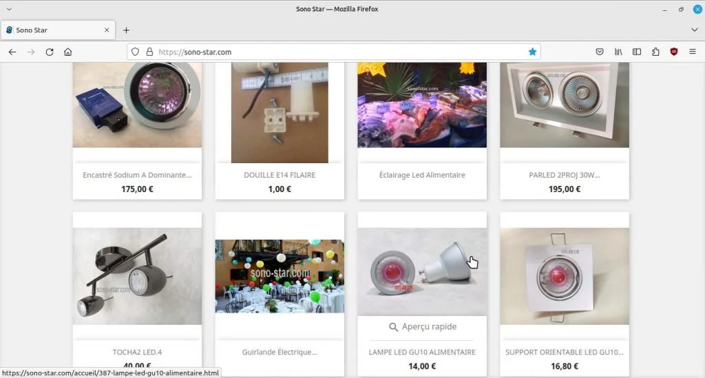 Exemple de site internet réalisé pour SonoStar