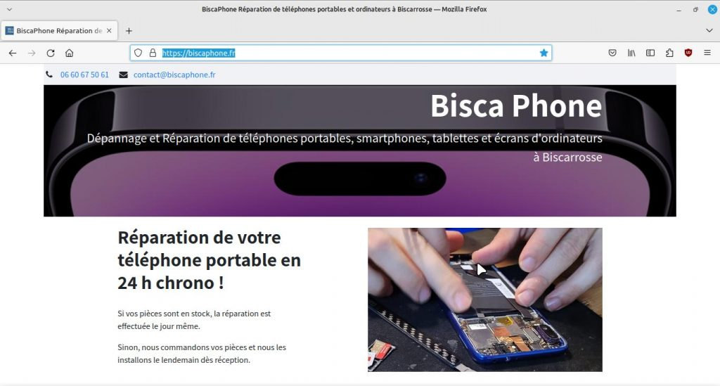 Exemple de site internet BiscaPhone