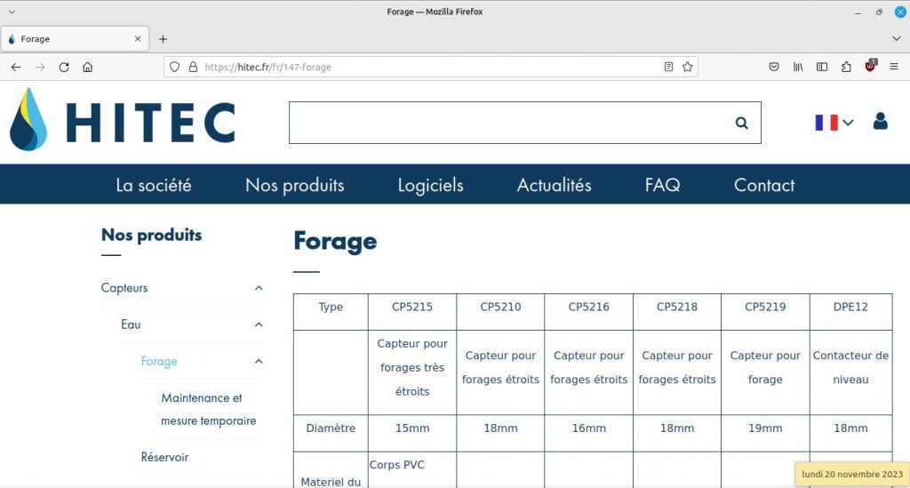 Exemple de site internet Hitec