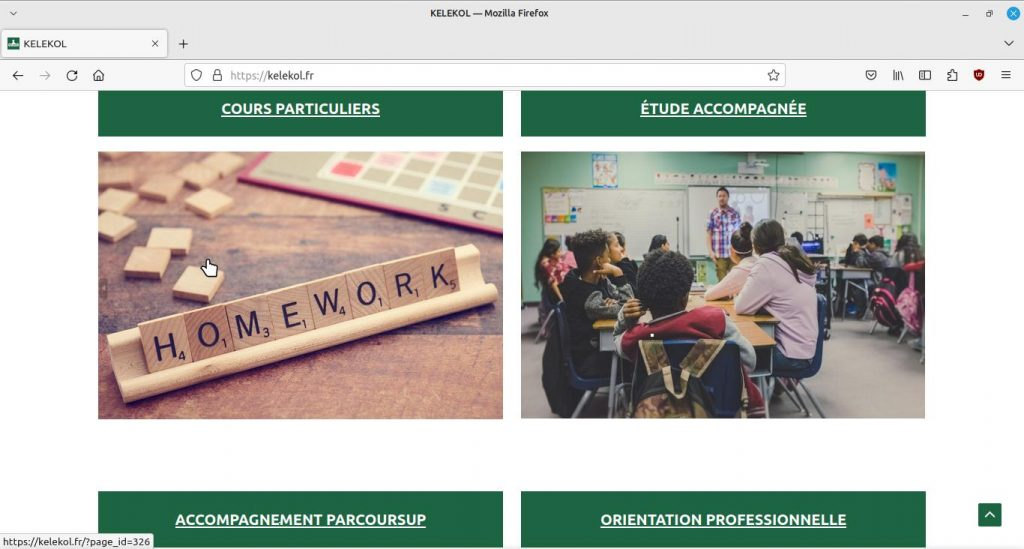 Exemple de site internet Kelekol